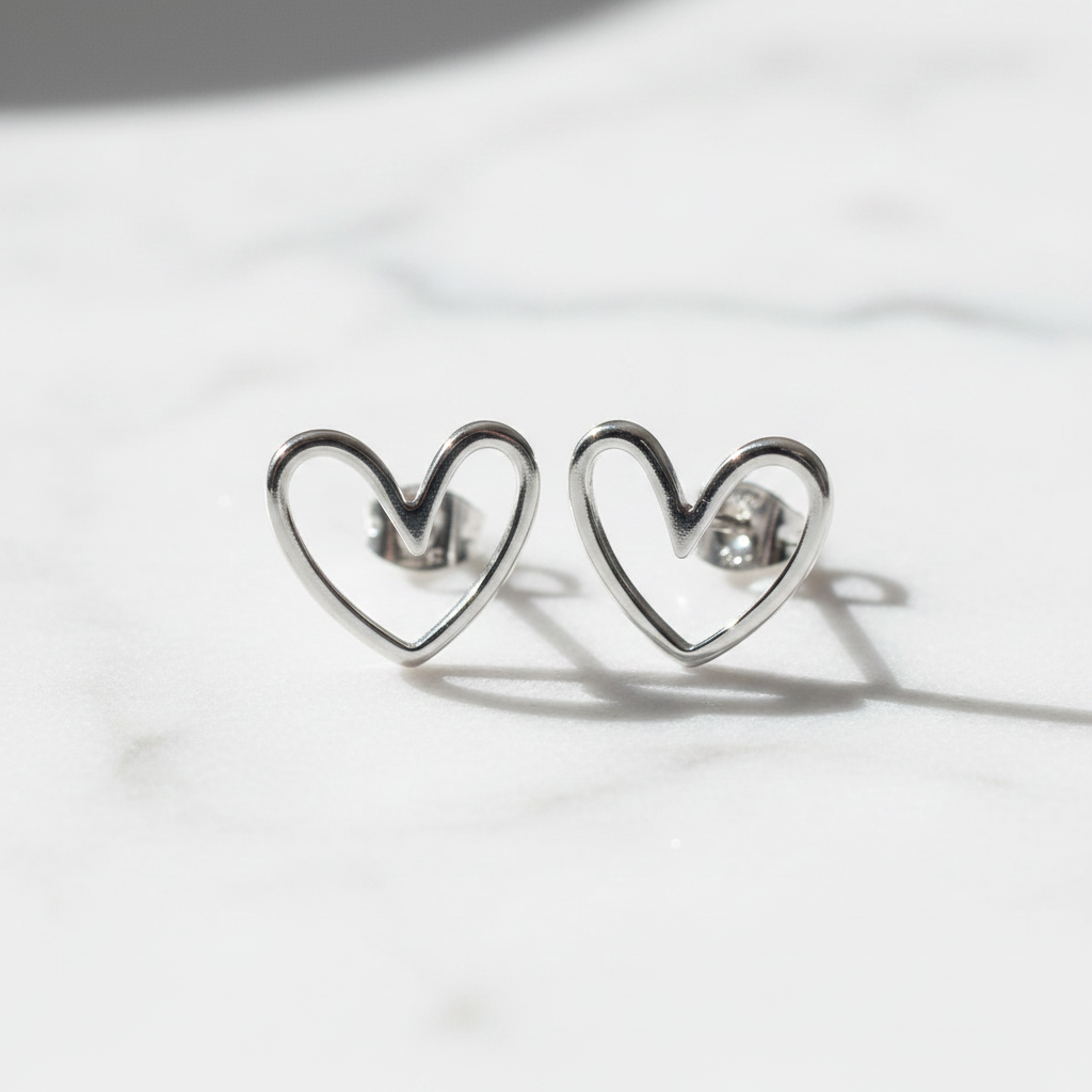 925 Sterling Silver Heart Earrings