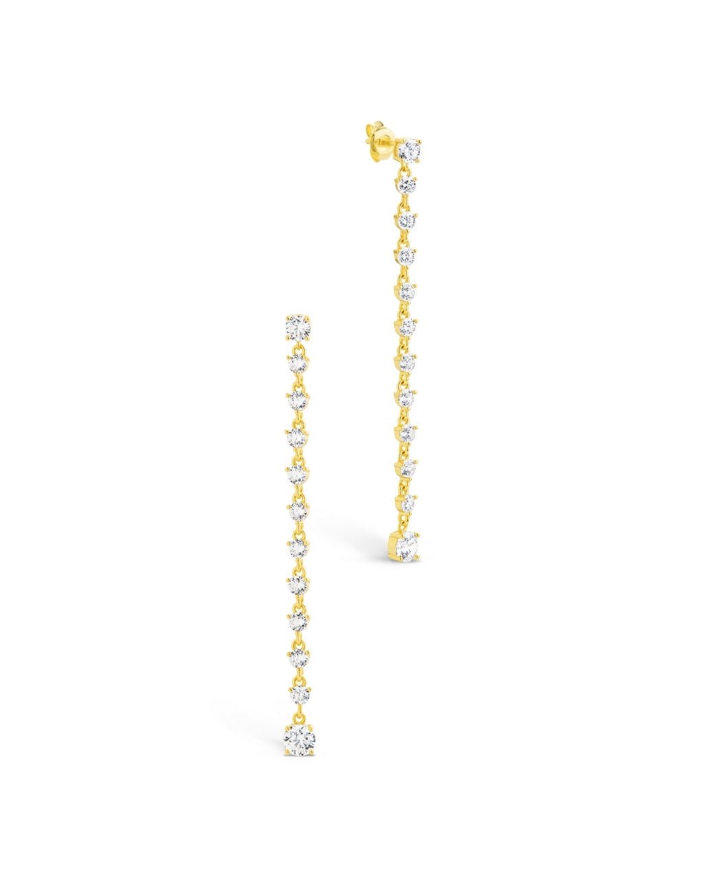 Layken CZ Stationed Stud Earrings
