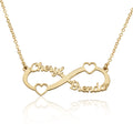 Custom Infinity Necklace With Two Names And Two Hearts
